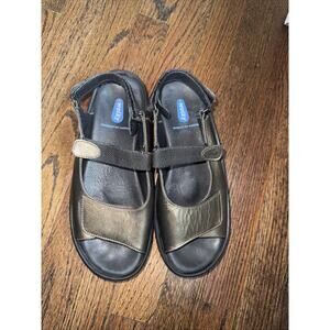 Wolky Rio Sandals Womens Size 42/ 10.5 Leather Metallic Bronze Mary Jane Strappy